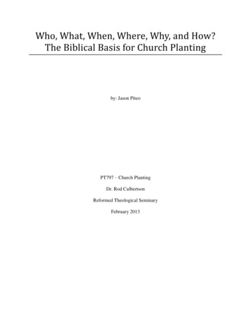 Biblical Basis For Church Planting - East Charlotte Pres