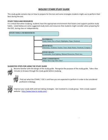 BIOLOGY STARR STUDY GUIDE - Alvin Independent School District