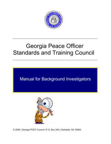 Manual For Background Investigators - Gapost 