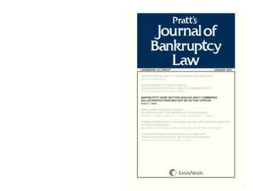 PRATT'S JOURNAL OF BANKRUPTCY LAW - Reinhart Boerner Van Deuren