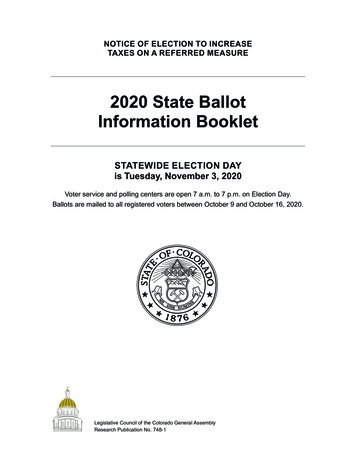 2020 State Ballot Information Booklet - Colorado