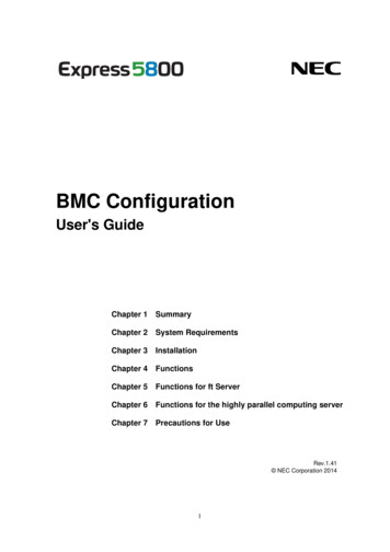 BMC Configuration User's Guide - NEC
