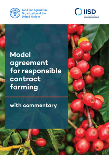 Model Agreement For Responsible Contract Farming: With Commentary
