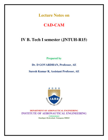 Lecture Notes On CAD-CAM IV B. Tech I Semester (JNTUH-R15)