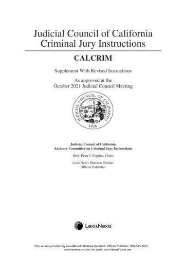 Judicial Council Of California Criminal Jury Instructions