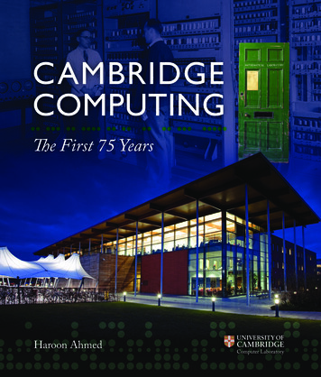 Cambridge Computing - University Of Cambridge