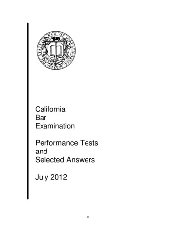 California Examination - State Bar Of California