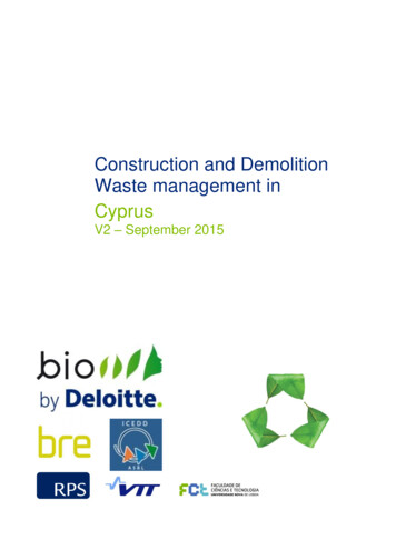 Construction And Demolition Waste Management In Cyprus