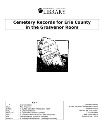 Cemetery Records For Erie County In The Grosvenor Room