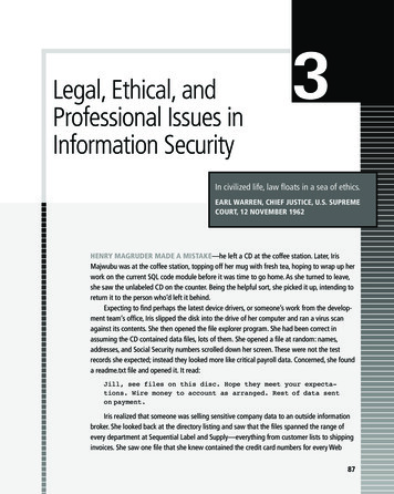 Legal,Ethical,and Professional Issues In Information Security