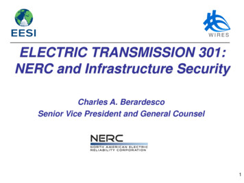 ELECTRIC TRANSMISSION 301: NERC And Infrastructure Security