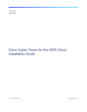 Cisco Cyber Vision For The AWS Cloud Installation Guide