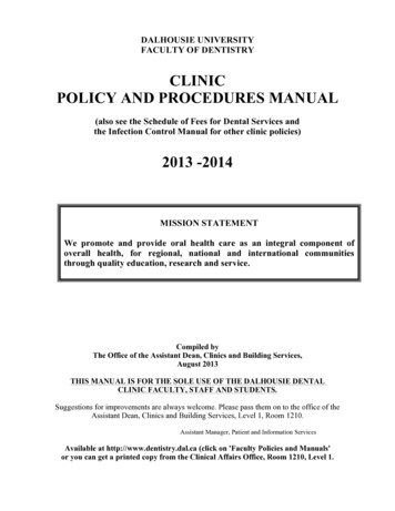 CLINIC POLICY AND PROCEDURES MANUAL - Dalhousie University