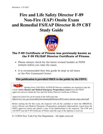 Fire And Life Safety Director F-89 Non-Fire (EAP) Onsite Exam And .