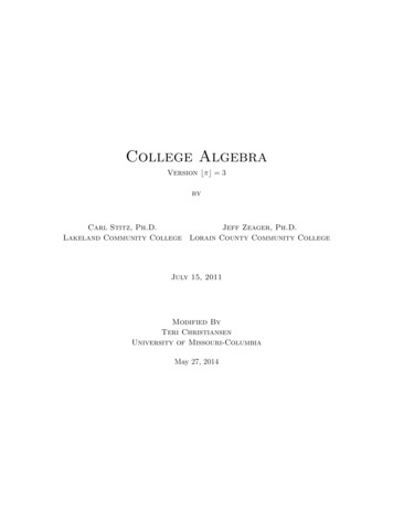 College Algebra - Amherst College