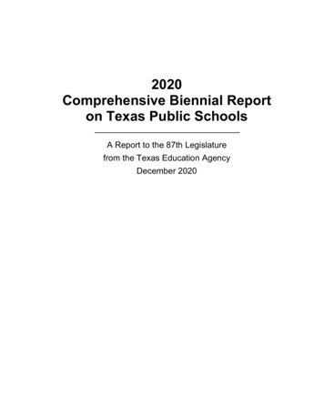 2020 Comprehensive Biennial Report On Texas Public Schools