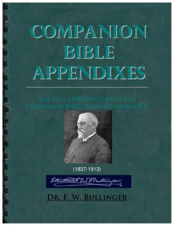 Companion Bible Appendixes - MarkFoster 
