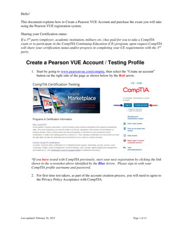 Create A Pearson VUE Account / Testing Profile