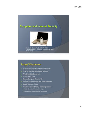 Computer And Internet Security Presentation - NSU