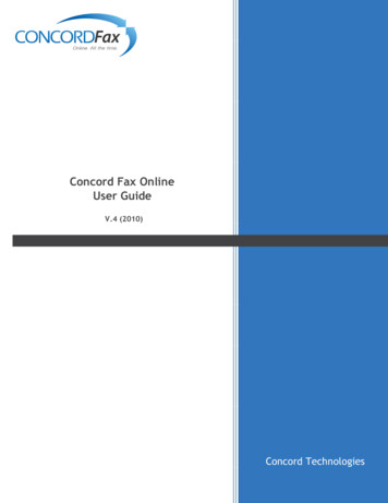 Concord Fax Online User Guide - Concord Technologies