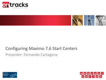 Configuring Maximo 7.6 Start Centers - Ontracks