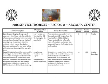2016 Service Projects - Region 8 - Arcadia Center
