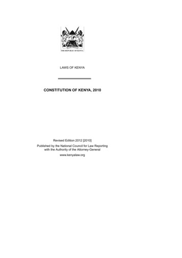 Constitution Of Kenya, 2010