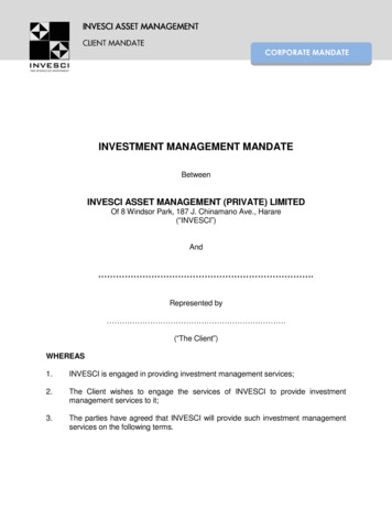 Investment Management Mandate