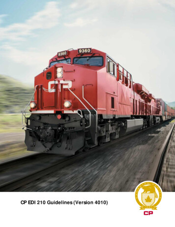 CP EDI 210 Guidelines (Version 4010) - Canadian Pacific Railway