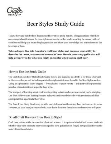 Beer Styles Study Guide - CraftBeer 