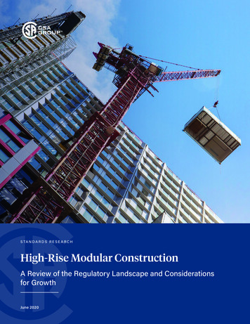 STANDARDS RESEARCH High-Rise Modular Construction - CSA Group