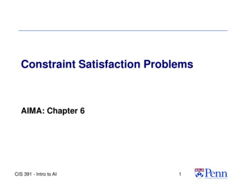Constraint Satisfaction Problems - University Of Pennsylvania