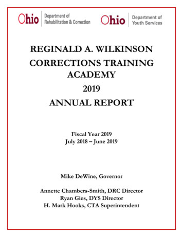 Reginald A. Wilkinson Corrections Training Academy 2019 Annual . - Odrc