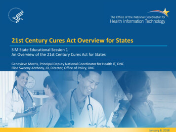 21st Century Cures Act Overview For States - ONC
