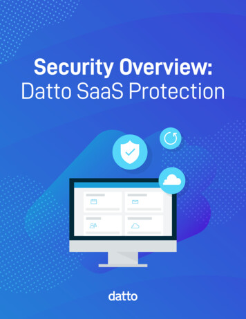 Security Overview: Datto SaaS Protection