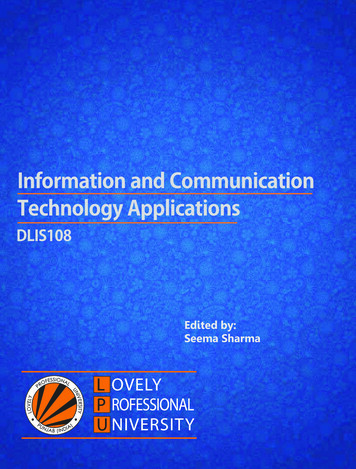 Information And Communication Technology Applications