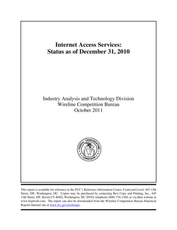 Internet Access Services: Status As Of December 31, 2010