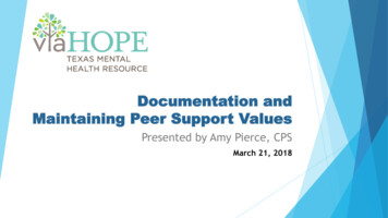 Documentation And Maintaining Peer Support Values - Via Hope