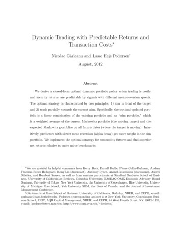 Dynamic Trading With Predictable Returns And Transaction Costs