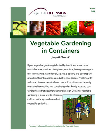 Vegetable Gardening In Containers - TAMU