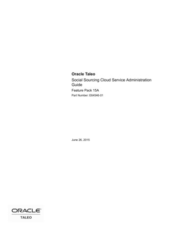 Oracle Taleo Social Sourcing Cloud Service Administration Guide