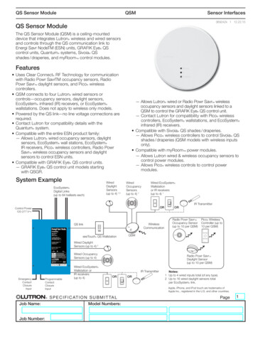 QS Sensor Module (QSM) SPEC 369242 - Steiner Electric