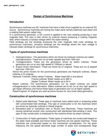 Design Of Synchronous Machines Introduction
