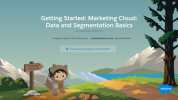 Data And Segmentation Basics Getting Started: Marketing Cloud