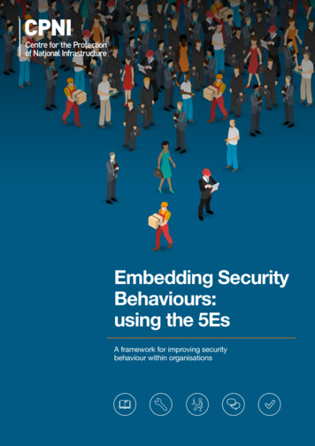 Embedding Security Behaviours: Using The 5Es - CPNI