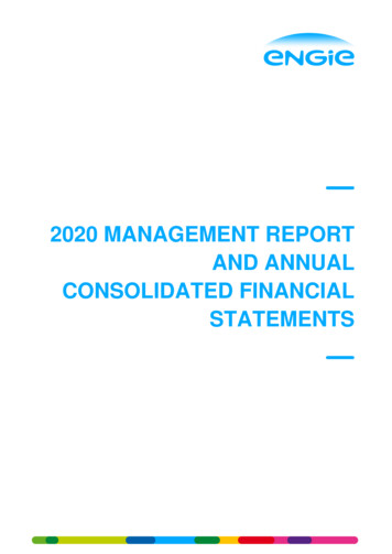 2020 MANAGEMENT REPORT AND ANNUAL CONSOLIDATED FINANCIAL STATEMENTS - Engie