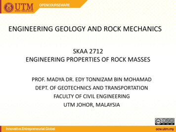 Engineering Geology And Rock Mechanics