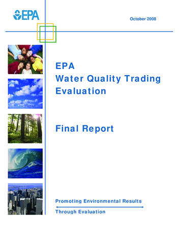 EPA Water Quality Trading Evaluation -- Final Report, October 2008