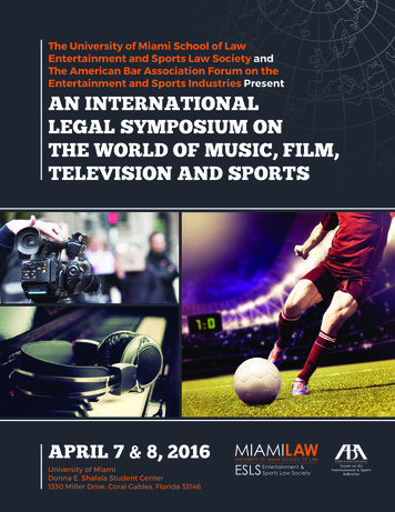 The University Of Miami School Of Law Entertainment And Sports Law .