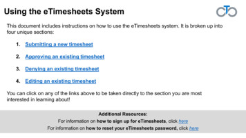 Using The ETimesheets System - Tempus Unlimited